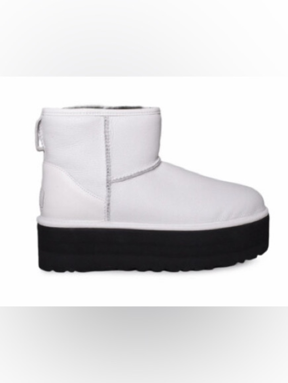 Ugg White leather Ankle Platform Boots